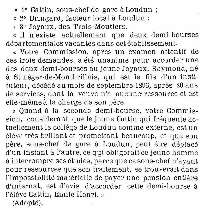 JOYAUX Raymond Demande Bourse 2