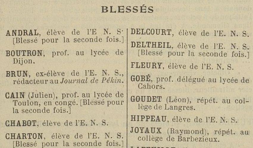 JOYAUX Raymond Revue Universitaire 1er Janvier 1917